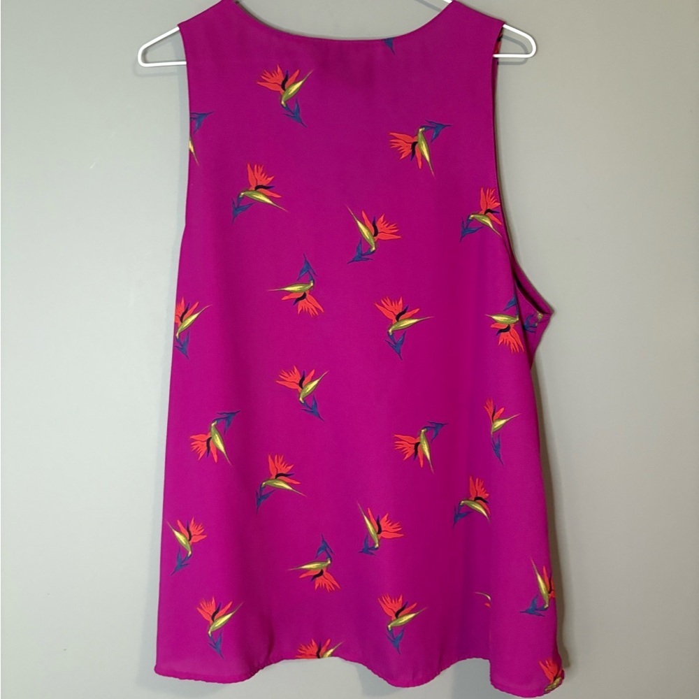 Hummingbird airy tank, fuschia size XL Women's Magenta Sleeveless Top - Picture 6 of 6